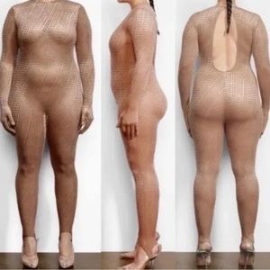 SKIMS | Velvet Stirrup Catsuit Logo One-piece Jumpsuit | Size XL | NWT